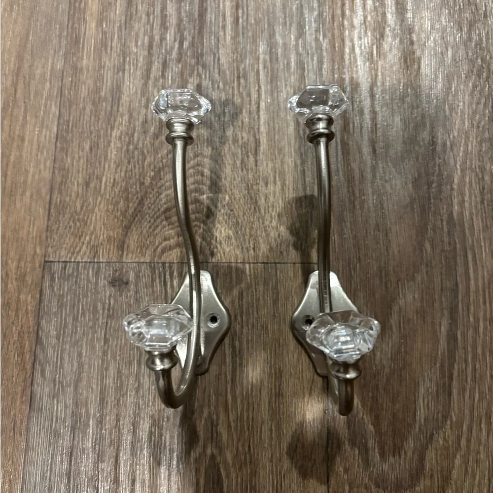 Threshold Satin Nickel Decorative Wall Hooks Set of 2